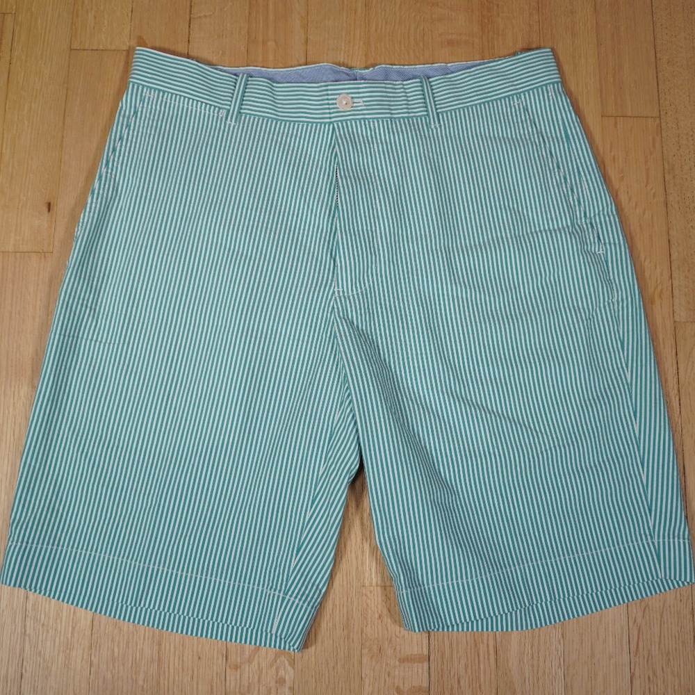 Polo Ralph Lauren Golf Shorts Green White 32 Cotton Polyester Brand New